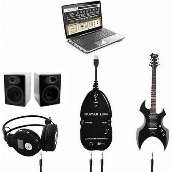 Alfais 4672 Usb Gitar Guitar Link Kablosu Çevirici Dönüştürücü Adaptör