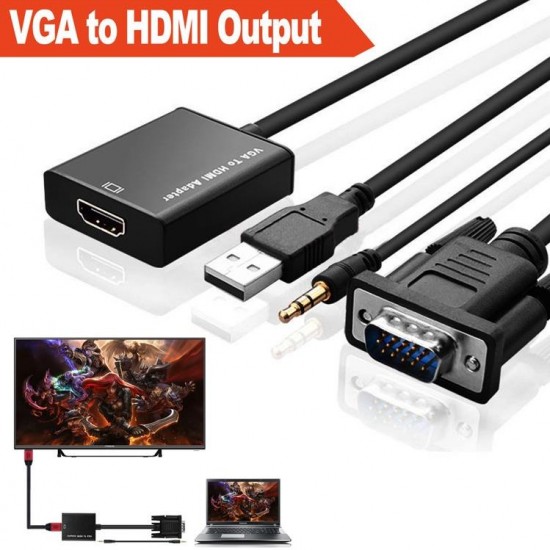 Alfais 4674 Vga To Hdmi Çevirici Dönüştürücü Adaptör Kablo Ucu Çevirici