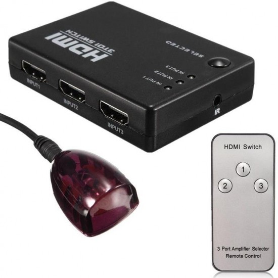 Alfais 4678 3 Port Hdmi Switch Çoklayıcı Çoğaltıcı Kumandalı