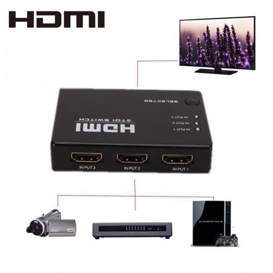 Alfais 4678 3 Port Hdmi Switch Çoklayıcı Çoğaltıcı Kumandalı