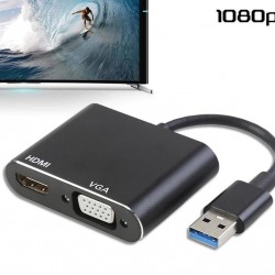 Alfais 4769 Usb 3.0 To Hdmi Vga 1080P Monitör Genişletici Çevirici Dönüştürücü Adaptör
