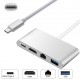 Alfais 4771 USB 3.1 Type C To Hdmi Usb 3.0 Gigabit Ethernet Çevirici Dönüştürücü Adaptör