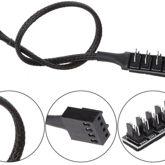 Alfais 4353 Fan Çoklayıcı 4 Port Y PWM Splitter 4 pin