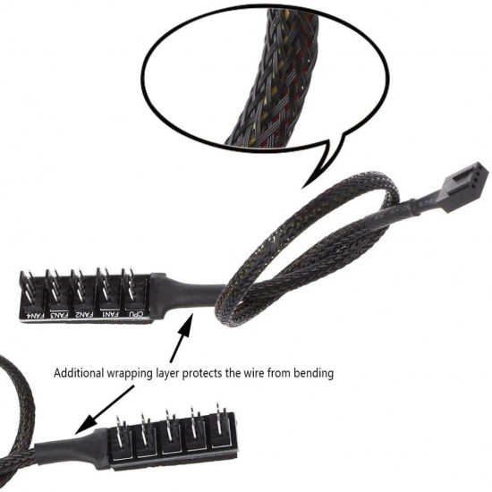 Alfais 4353 Fan Çoklayıcı 4 Port Y PWM Splitter 4 pin