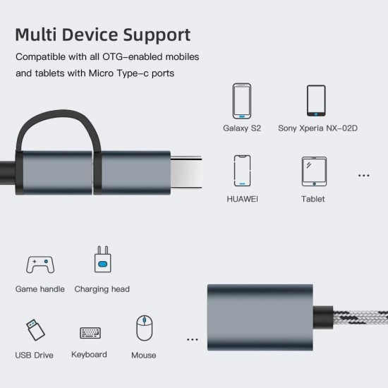 Alfais 4901 Usb 3.0 Otg To Type C Micro Usb Data Şarj Çevirici Dönüştürücü Adaptör