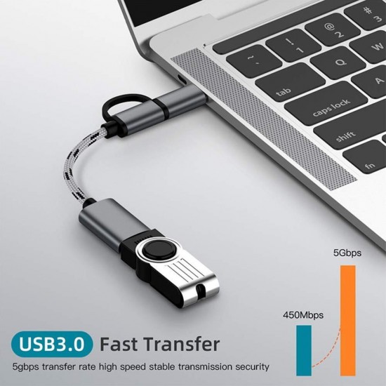 Alfais 4901 Usb 3.0 Otg To Type C Micro Usb Data Şarj Çevirici Dönüştürücü Adaptör