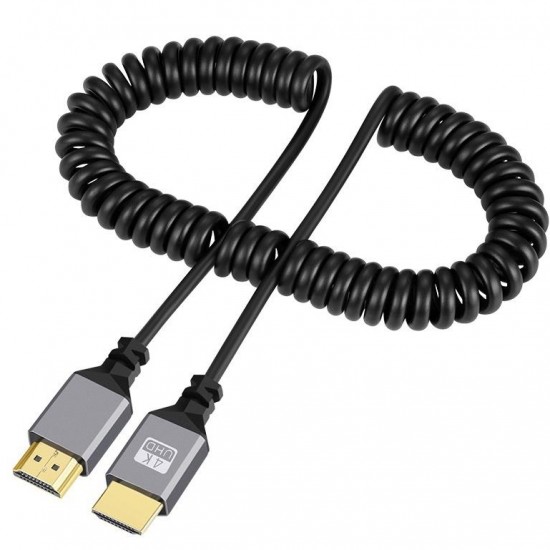 Alfais 4414 Hdmi Spiral Yaylı Uzayabilen FullHd 4k 60Hz Uhd Kablo (0.5-2 Metre)