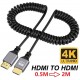Alfais 4414 Hdmi Spiral Yaylı Uzayabilen FullHd 4k 60Hz Uhd Kablo (0.5-2 Metre)