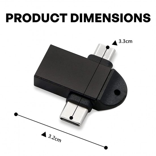 Alfais 4965 Micro Usb Type-c 3 In 1 Dönüştürücü Çevirici Adaptör Otg