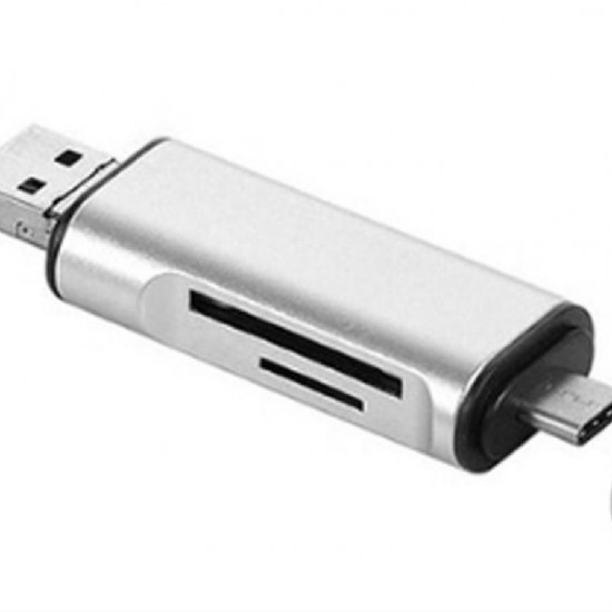 Alfais 4858 Type C Usb Kart Okuyucu Micro Sd Card Reader Çevirici Dönüştürücü Adaptör