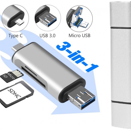 Alfais 4858 Type C Usb Kart Okuyucu Micro Sd Card Reader Çevirici Dönüştürücü Adaptör