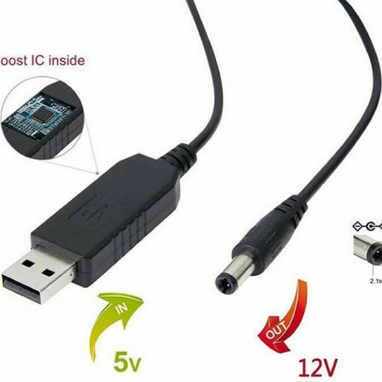 Alfais 4322 5V To 12V Dc Usb Voltaj Yükseltici Çevirici Adaptör Kablosu