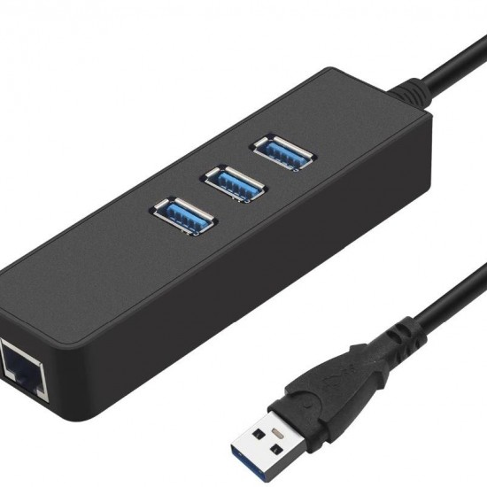 Alfais 4263 Usb 3.0 To Ethernet Gigabit Rj45 3 Port Hub Çoklayıcı Adaptör