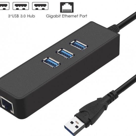 Alfais 4263 Usb 3.0 To Ethernet Gigabit Rj45 3 Port Hub Çoklayıcı Adaptör