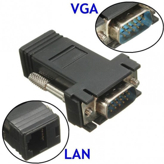Alfais 5059 Rj45 Vga Ekleme Ek 30 Metre Uzatıcı Cat5/6 Monitör Extender - 2 Adet