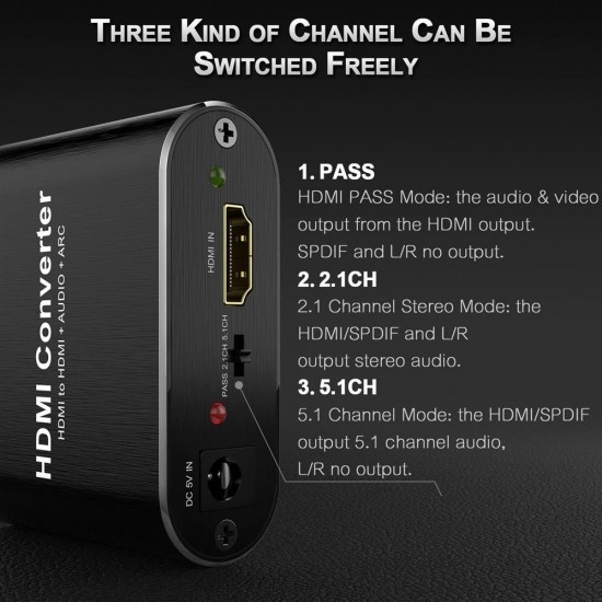 Alfais 4365 Hdmi To Hdmi Optik Stereo 2.0 4k Ayırıcı Çevirici Dönüştürücü Adaptör
