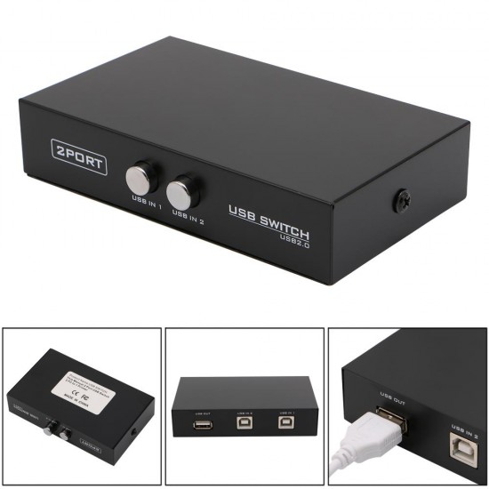 Alfais 5020 2 Port Yazıcı Printer USB Çoklayıcı Switch Splitter Hub
