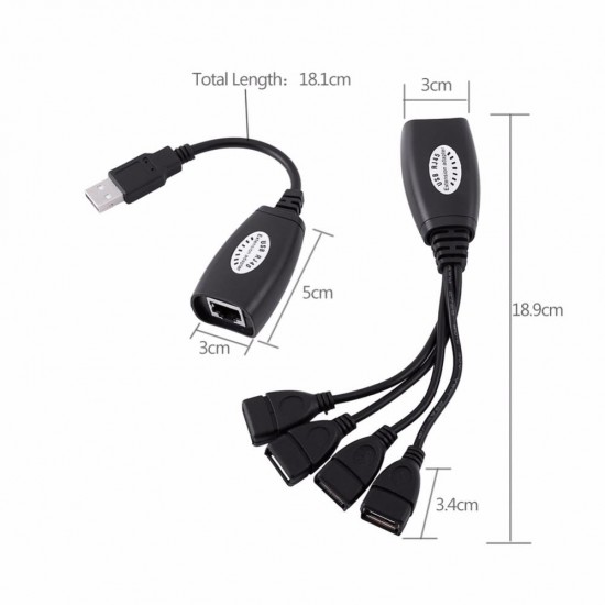 Alfais 4406 4 Port Cat Rj45 Usb Hub Ek Uzatma Extender (50 Metre)
