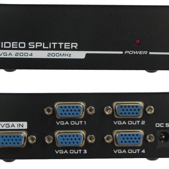 Alfais 4873 4 Port Vga Splitter Switch Çoklayıcı Çoğaltıcı Çoklu Ekran