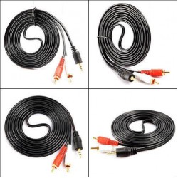 Alfais 4654 3.5 mm Stereo To 2 Rca Aux Tos Ses Kulaklık Kablosu