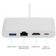Alfais 4771 USB 3.1 Type C To Hdmi Usb 3.0 Gigabit Ethernet Çevirici Dönüştürücü Adaptör