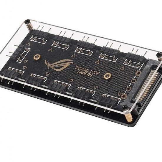 Alfais 4847 Argb Rgb Led 3 Pin 11 Port 5V Sata Power Güç Fan Çoklayıcır Şerit Hub Kablo Splitter