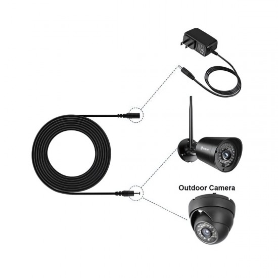 Alfais 4384 Dc Adaptör Uzatma Kablosu 3 Metre 5.5mm x 2.1mm Dişi Erkek