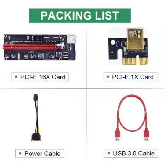 4842 Pcı E Express 1x To 16x Usb 3.0 009s Riser Yükseltici Uzatma Kartı 008s