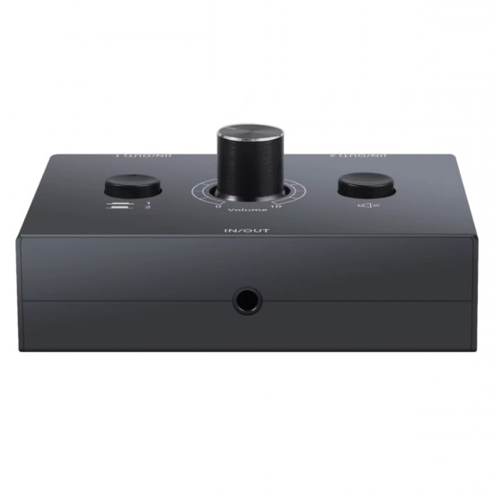Alfais 6077 Ses Kulaklık Hoparlör 2 Port Aux Switch Çoklayıcı Çevirici 3.5mm Stereo Audio Seçici