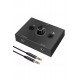 Alfais 6077 Ses Kulaklık Hoparlör 2 Port Aux Switch Çoklayıcı Çevirici 3.5mm Stereo Audio Seçici