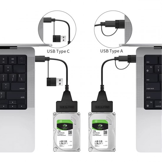 4204 2in1 USB 3.0 Type-C To 2.5 inç Sata Hdd Ssd Çevirici Dönüştürücü