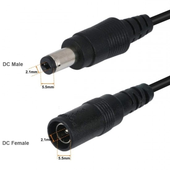 4386 Dc Adaptör Uzatma Kablosu 10 Metre 5.5mm X 2.1mm Dişi Erkek