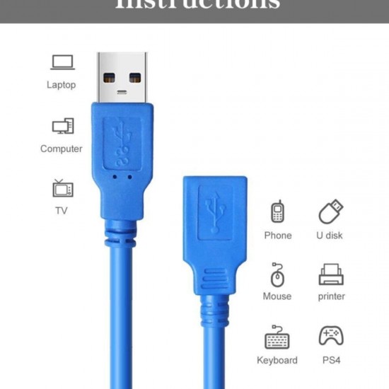 Alfais 4626 Usb 3.0 Dişi Erkek Uzatma Uzatıcı Ara Bağlantı Kablosu 1 Metre