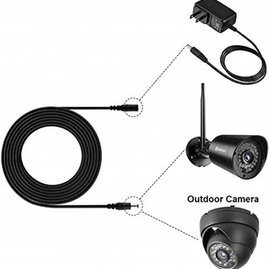 Alfais 4382 Dc Adaptör Uzatma Kablosu 1 Metre 5.5mm x 2.1mm Dişi Erkek